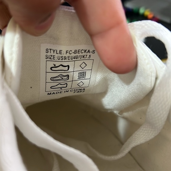 NWT French Connection Becka Lace Up Sneakers Women 9 White Orange - Picture 2 of 4